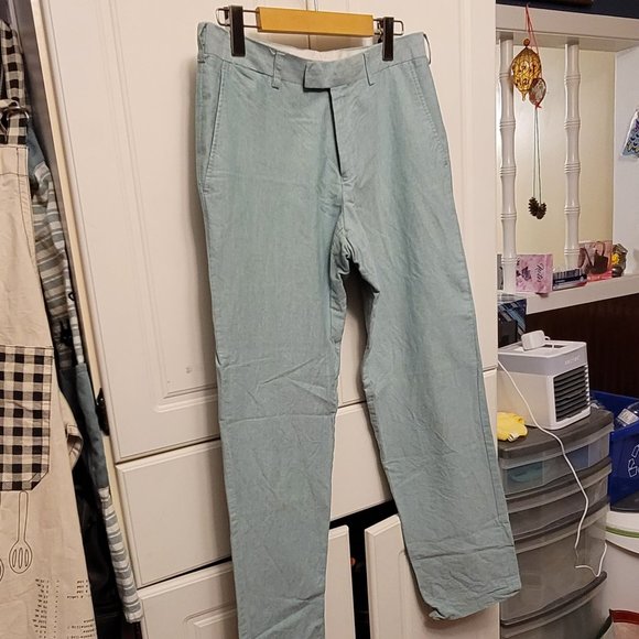 Attitude Green Linen Pants - Picture 1 of 8